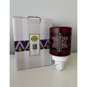 Scentsy Plug In Mini Warmer Frosted Flannel Snowflake Retired Original Box EUC
